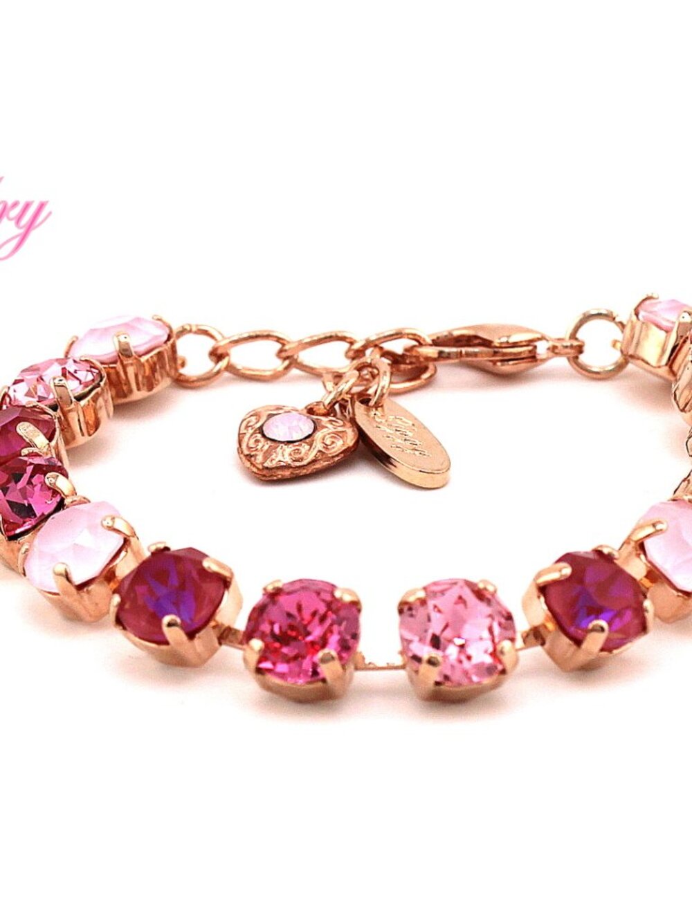 Raspberry Blush Tennis Bracelet Created with Crystals by Swarovski®, Rose Gold